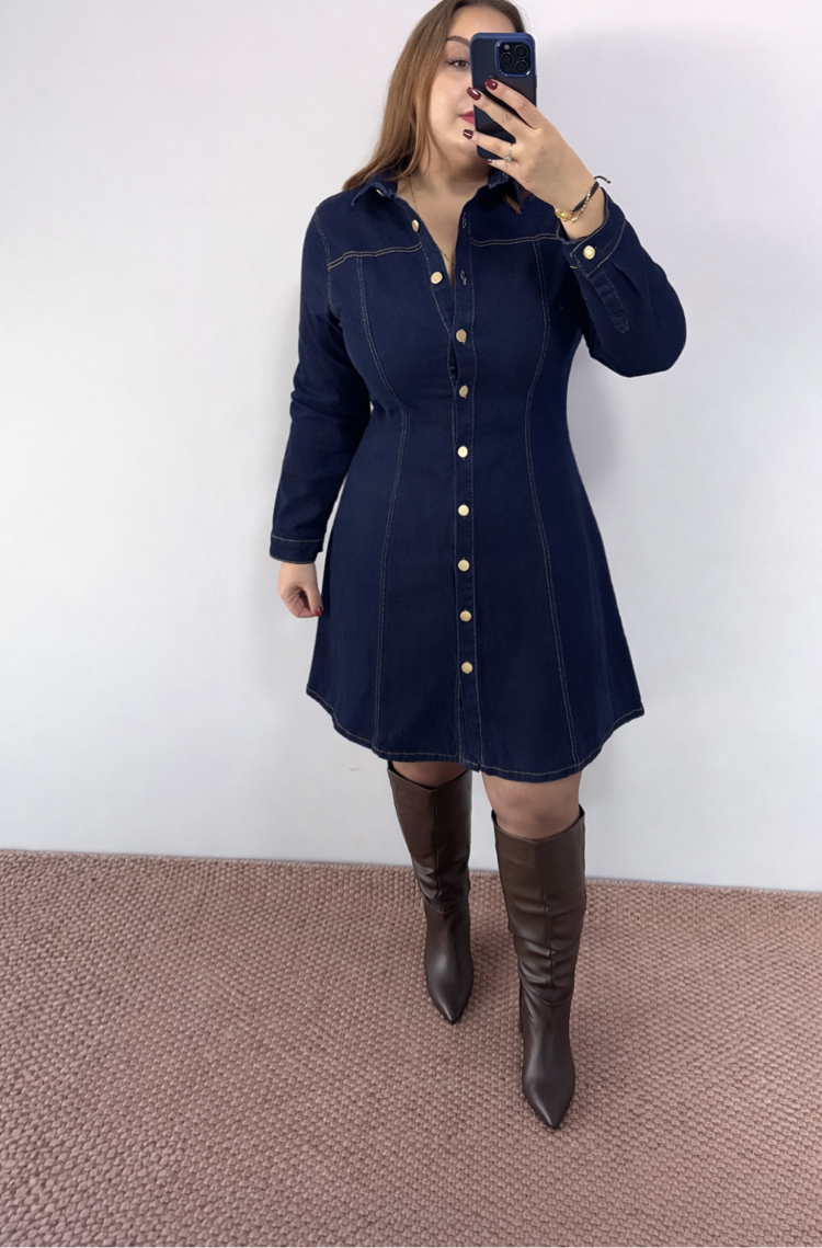 Esnek Denim Elbise