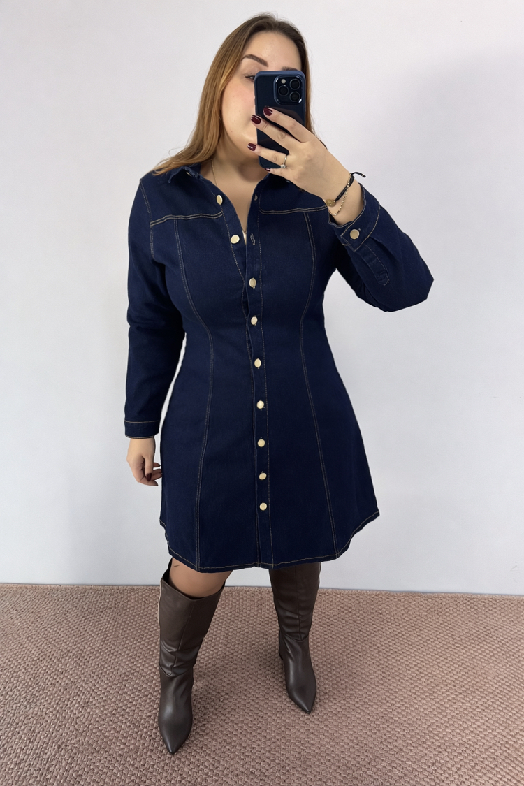Esnek Denim Elbise