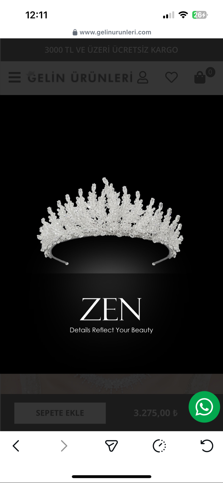 Zirkonyum zen gelin tacı