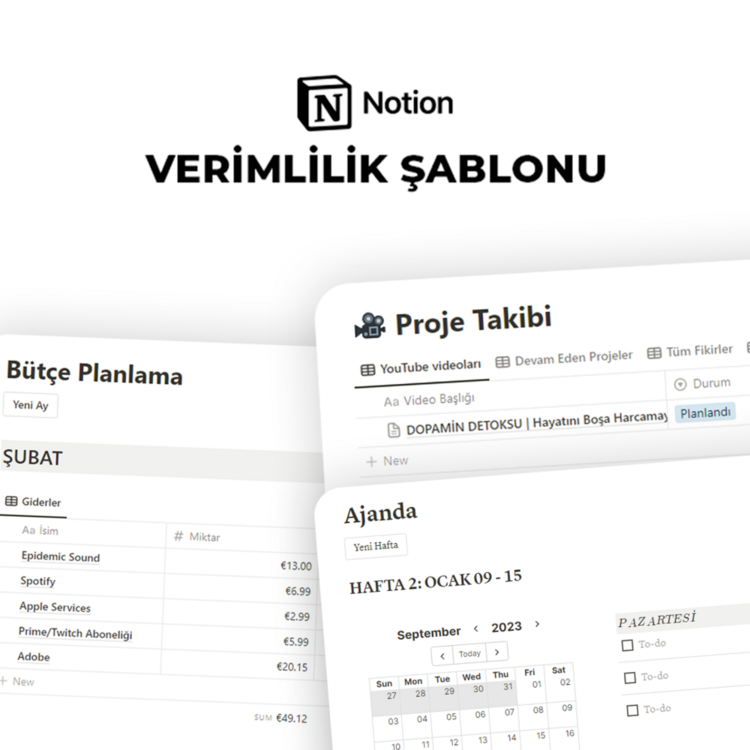 Notion Verimlilik Şablonu