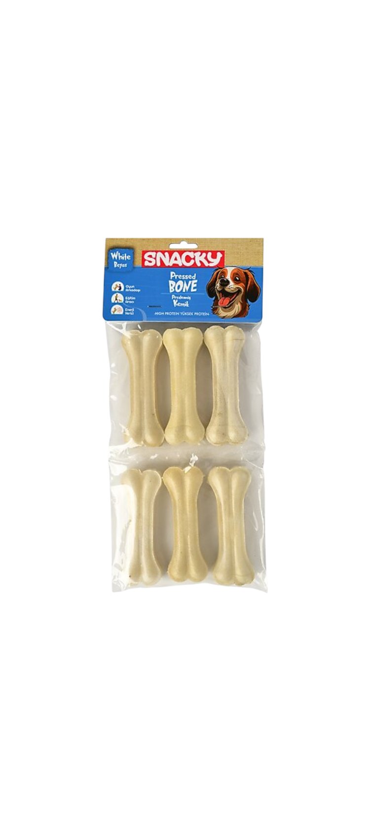 Snacky Preslenmiş Kemik 6’lı 165 Gr – Doğal ve Güvenli Çiğneme Keyfi
