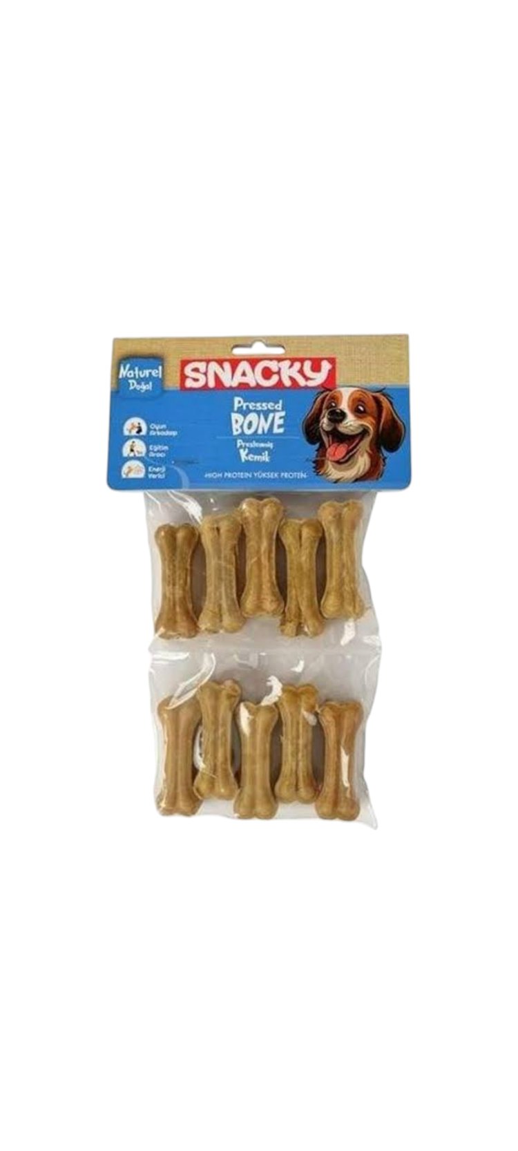 Snacky Preslenmiş kemik 10’lu 110 gr– Beyaz & Doğal Çeşitleri