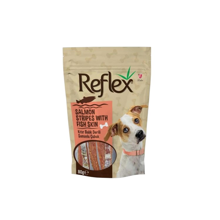 Reflex Somonlu Balık Derili Köpek Ödül Çubuğu – 80 g