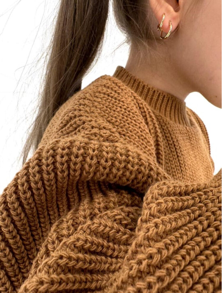 Camel Oversize Selanik Triko Kazak