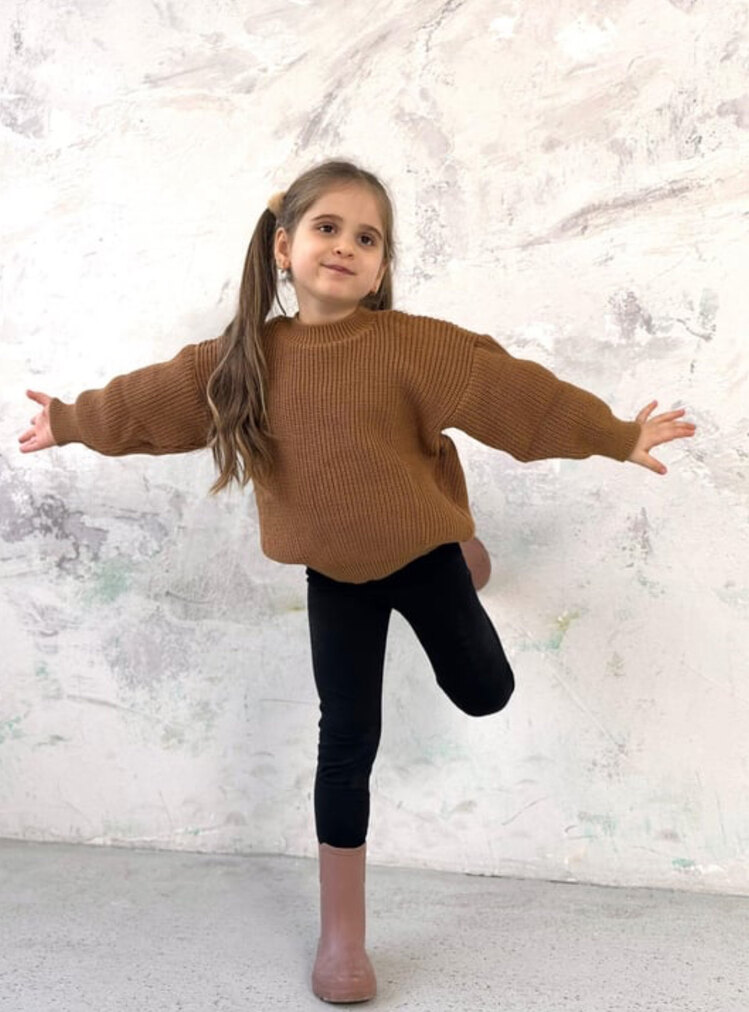 Camel Oversize Selanik Triko Kazak