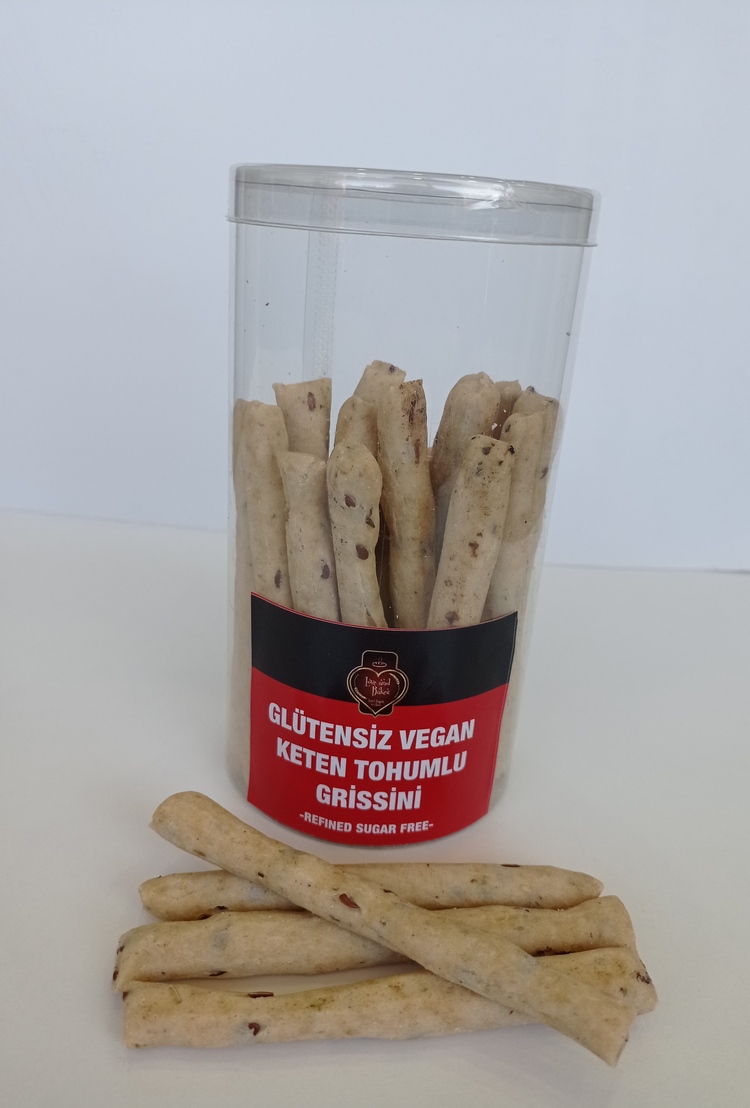 Glutensiz Vegan Keten Tohumlu Grissini