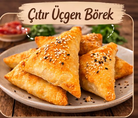 Glutensiz peynirli çıtır üçgen börek 