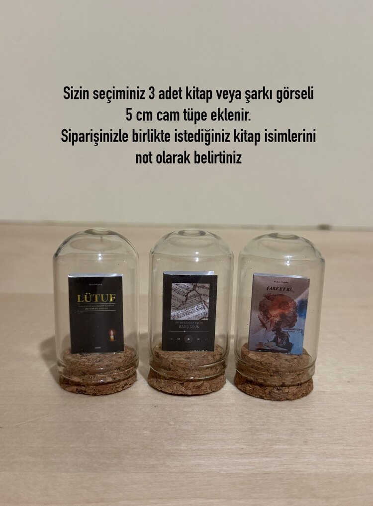 3 adet tüpte mini kitap