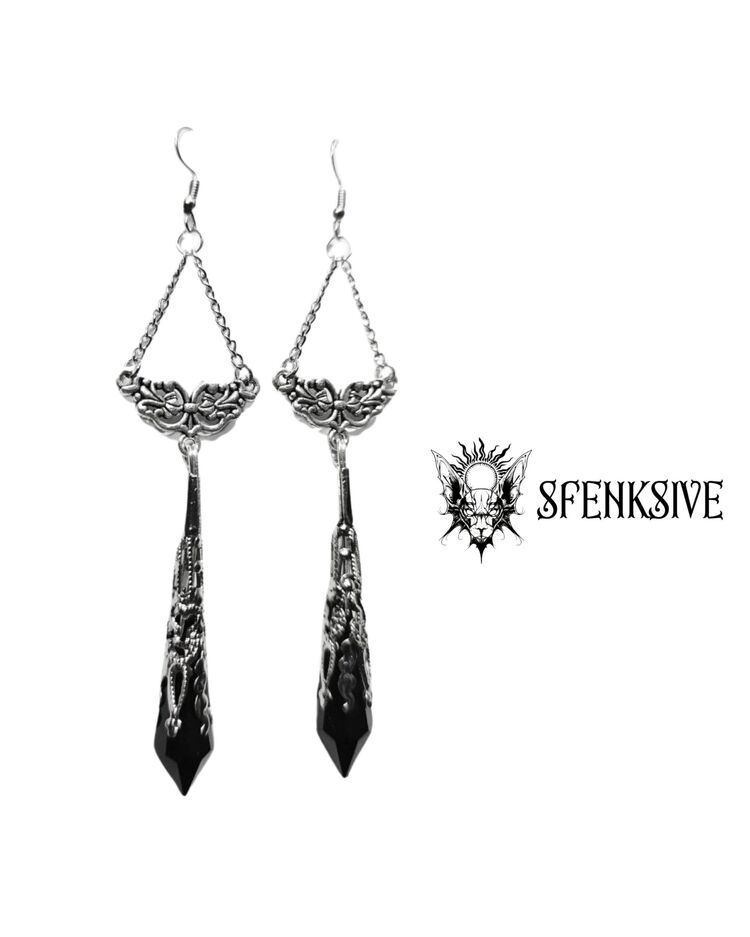 Victorian goth sarkıt küpe 
