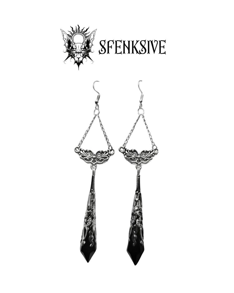 Victorian goth sarkıt küpe 