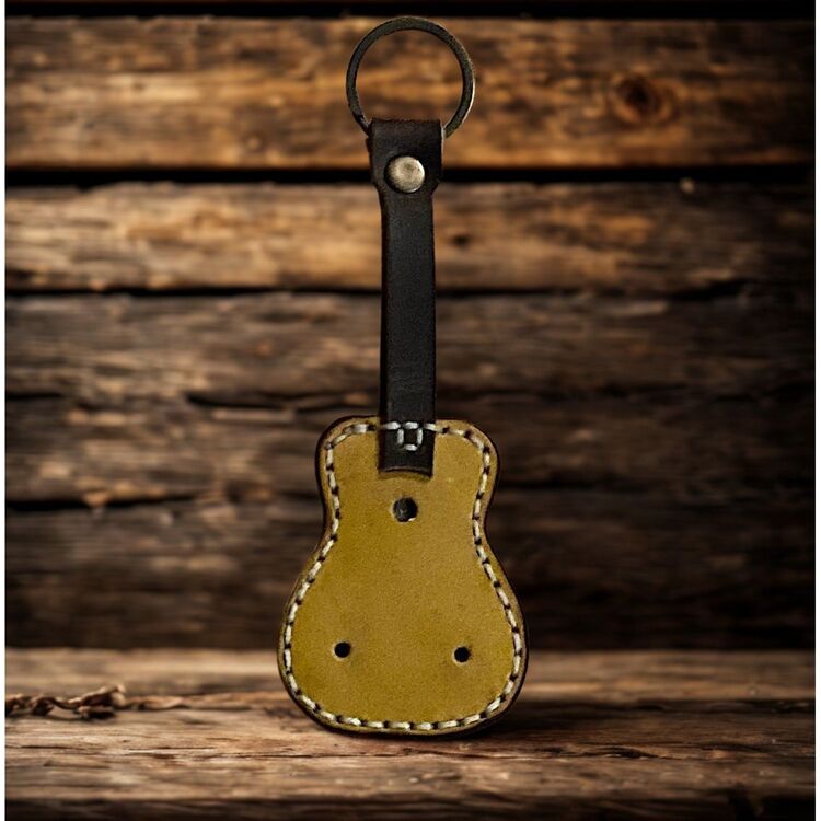 Deri gitar anahtarlık