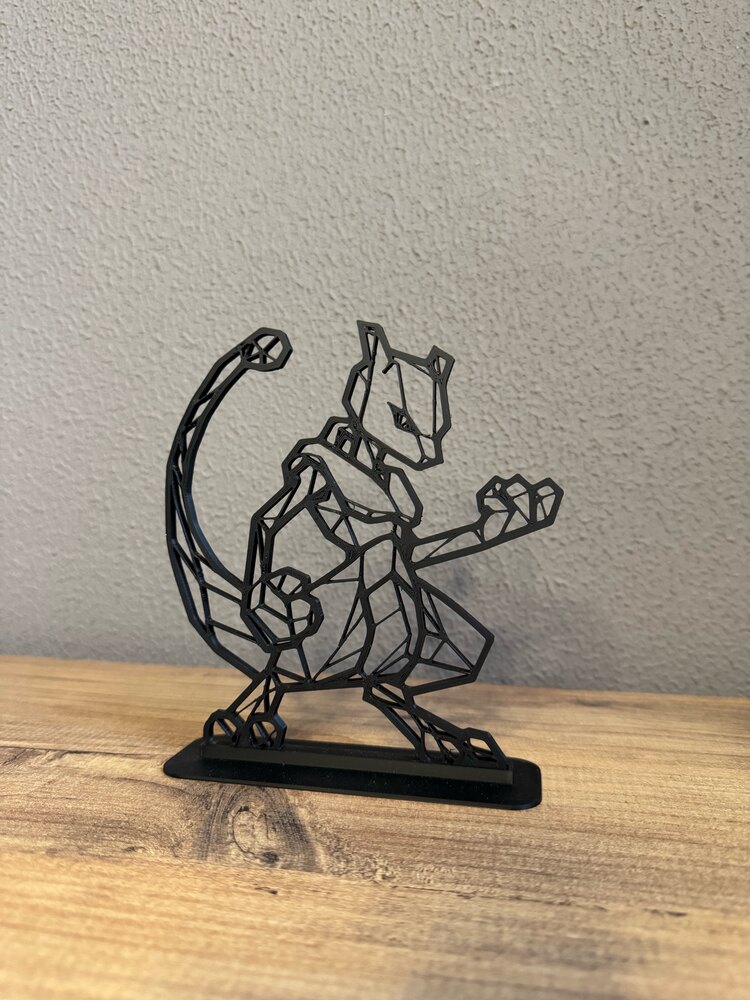 Pokemon Mewtwo 2.5D Line Art