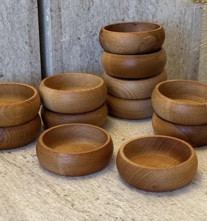 12 Adet Ahşap Çerezlik Seti (9cm)