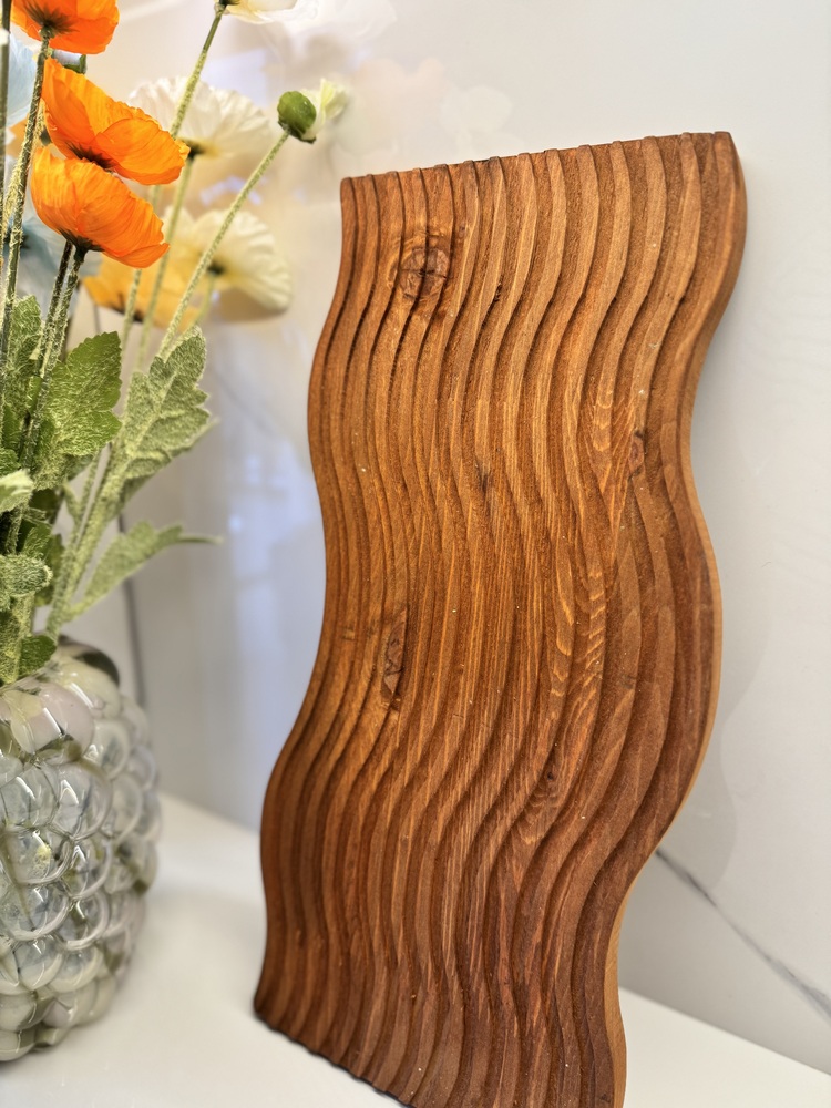 İskandinav Dalgalı Model Ahşap Sunumluk (38x16,5 cm)