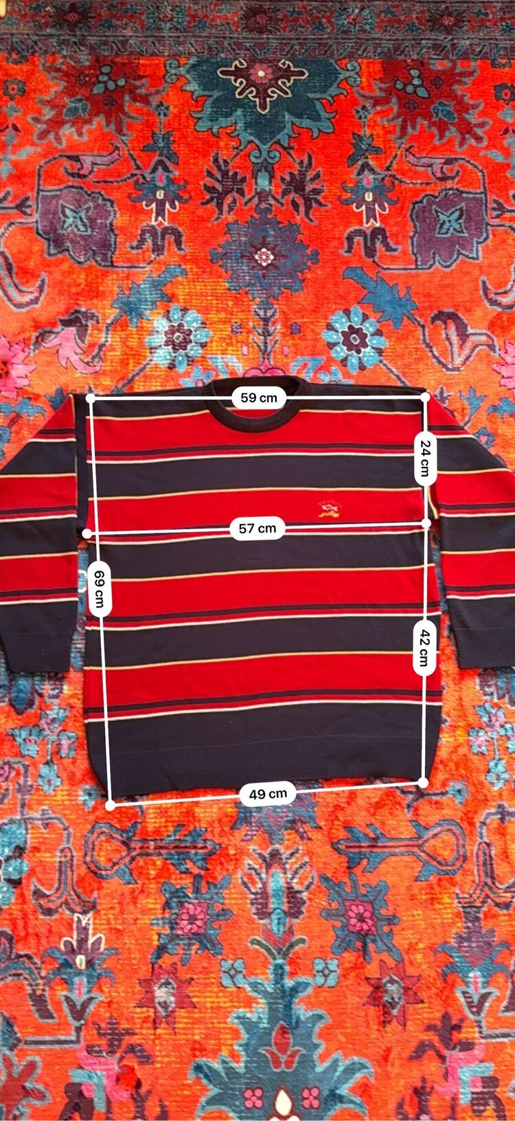 Paul&Shark Kırmızı Çizgili Vintage Erkek Kazak