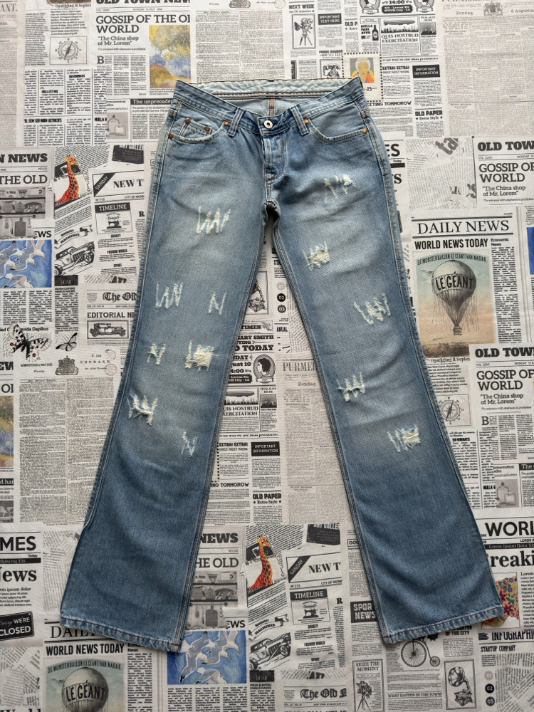 Replay Düşük Bel Distressed Kadın Kot Pantolon 