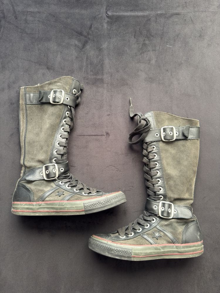 Converse Kahverengi Deri Kemer Detaylı Çizme Bot