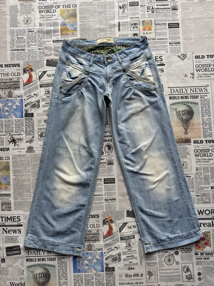 Ed Hardy Cep Detaylı Bol Paça Kot Pantolon 