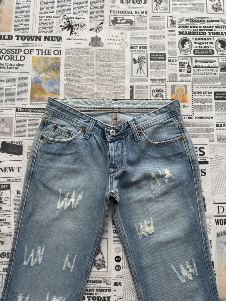 Replay Düşük Bel Distressed Kadın Kot Pantolon 