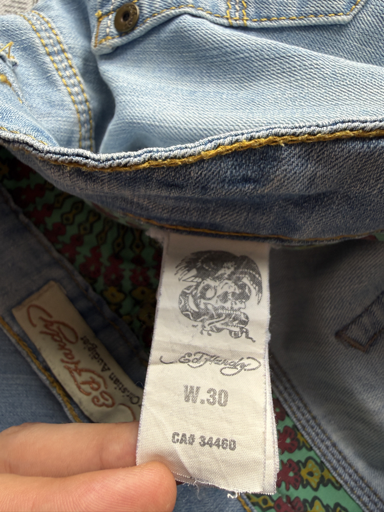 Ed Hardy Cep Detaylı Bol Paça Kot Pantolon 