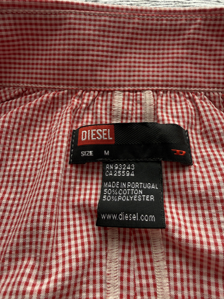 Diesel Pembe Kareli Fermuarlı Gömlek