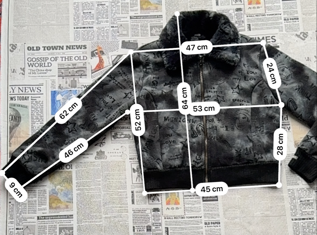 Killer Loop Peluş Kürklü Siyah Desenli Kadın Mont Ceket