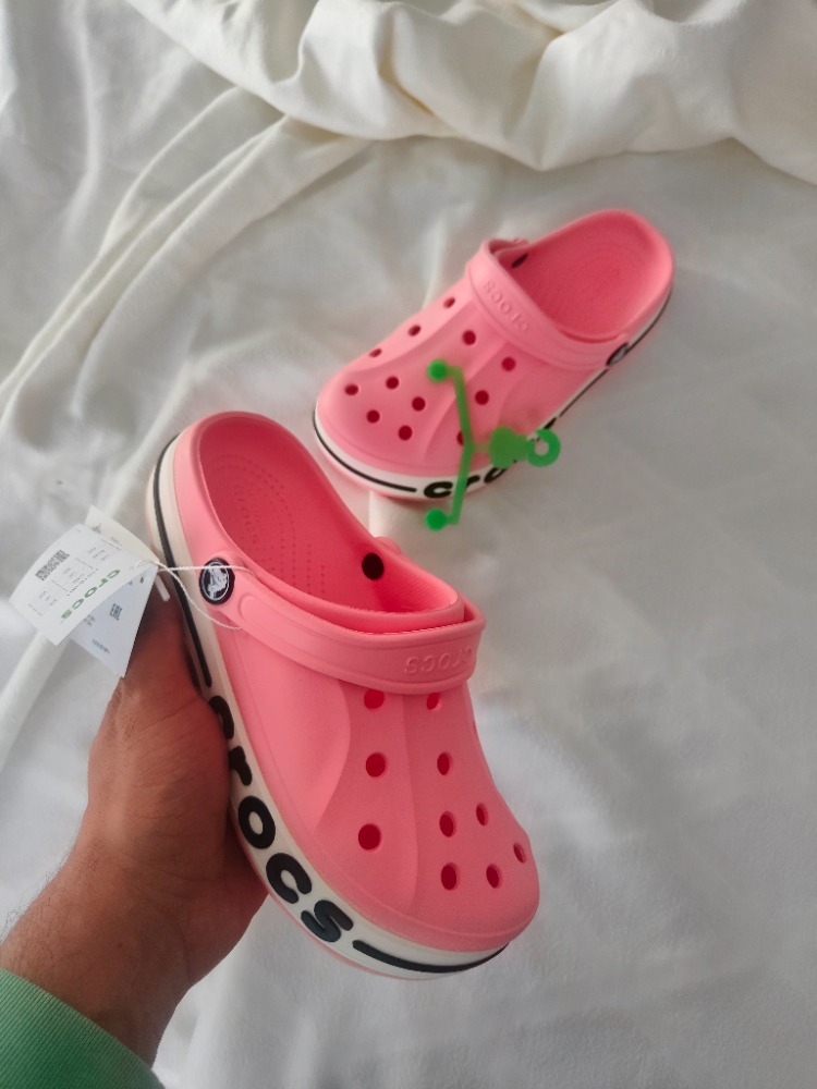 Crocs Bayaband Pembe Siyah Kadın Terlik 