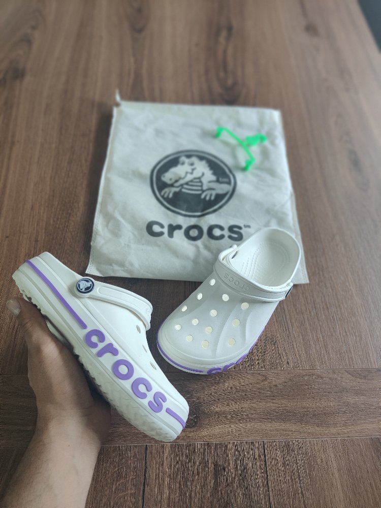 Crocs Bayaband Beyaz Mor Kadın Terlik 