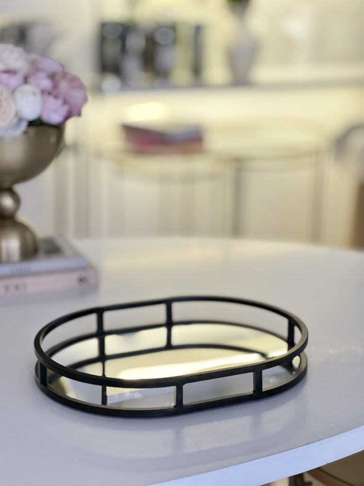 Oval Metal Tepsi Siyah