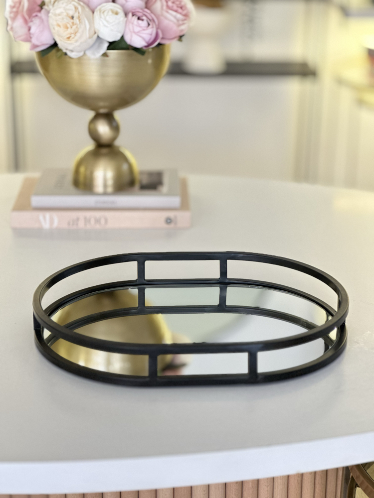 Oval Metal Tepsi Siyah