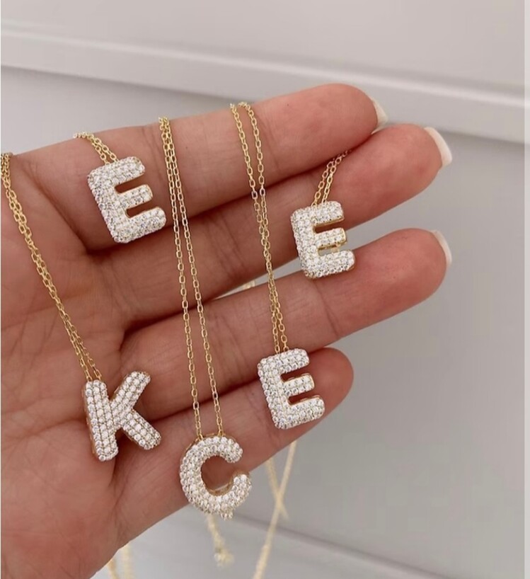 ZİRKON HARF KOLYE