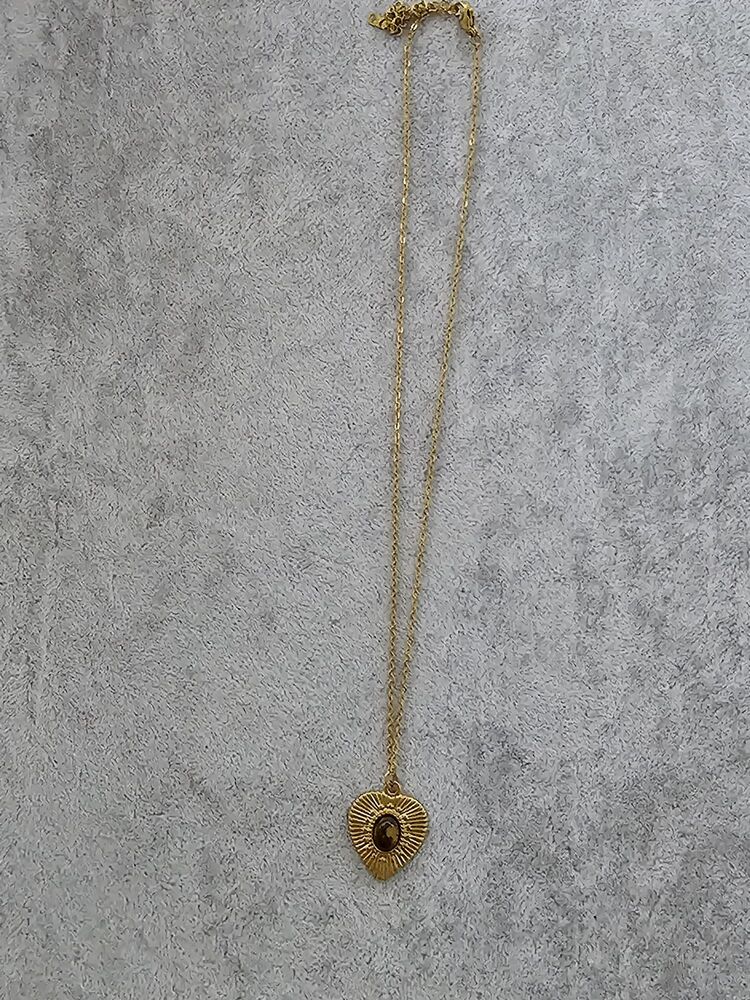 Kahverengi Taşlı Vintage Kolye