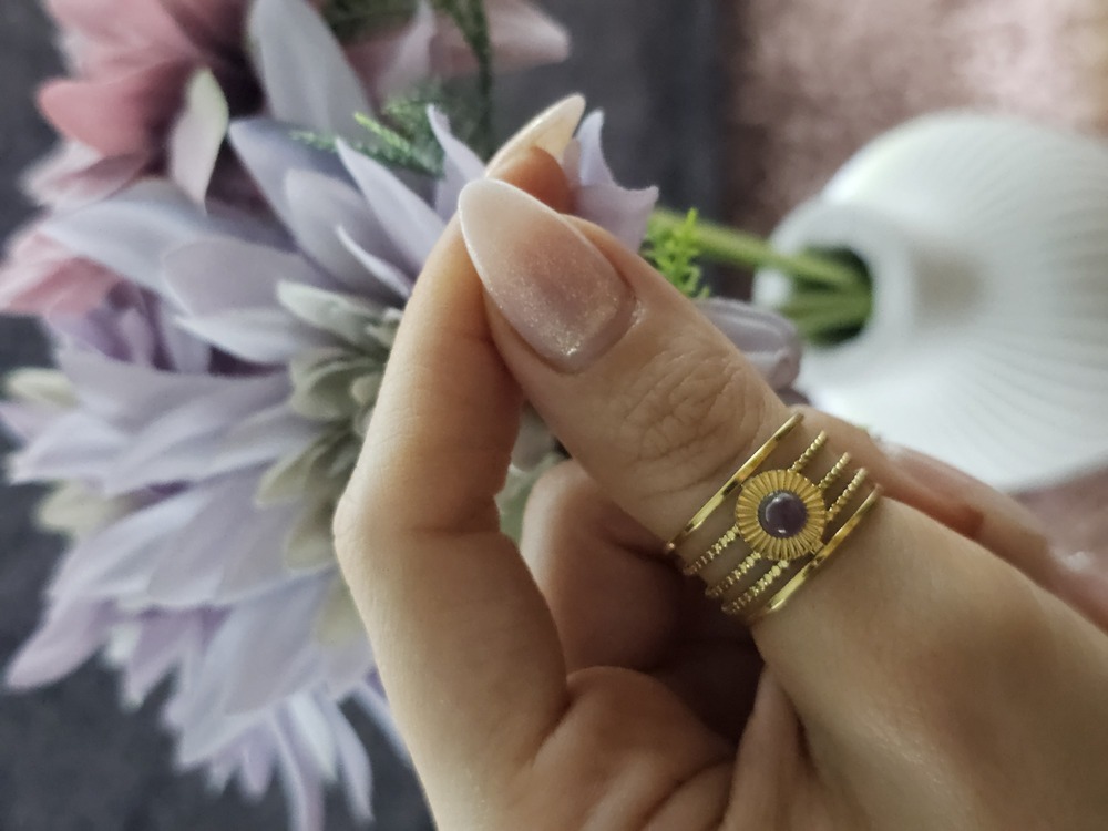 Kahverengi Taşlı Gold Renk Vintage Ayarlanabilir Yüzük