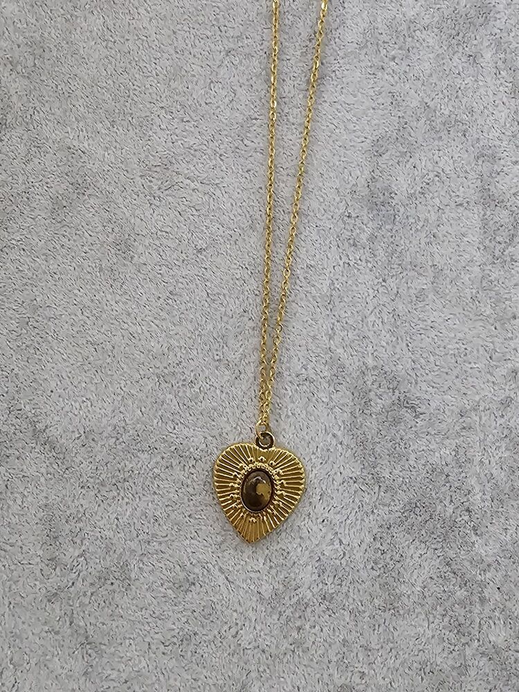 Kahverengi Taşlı Vintage Kolye