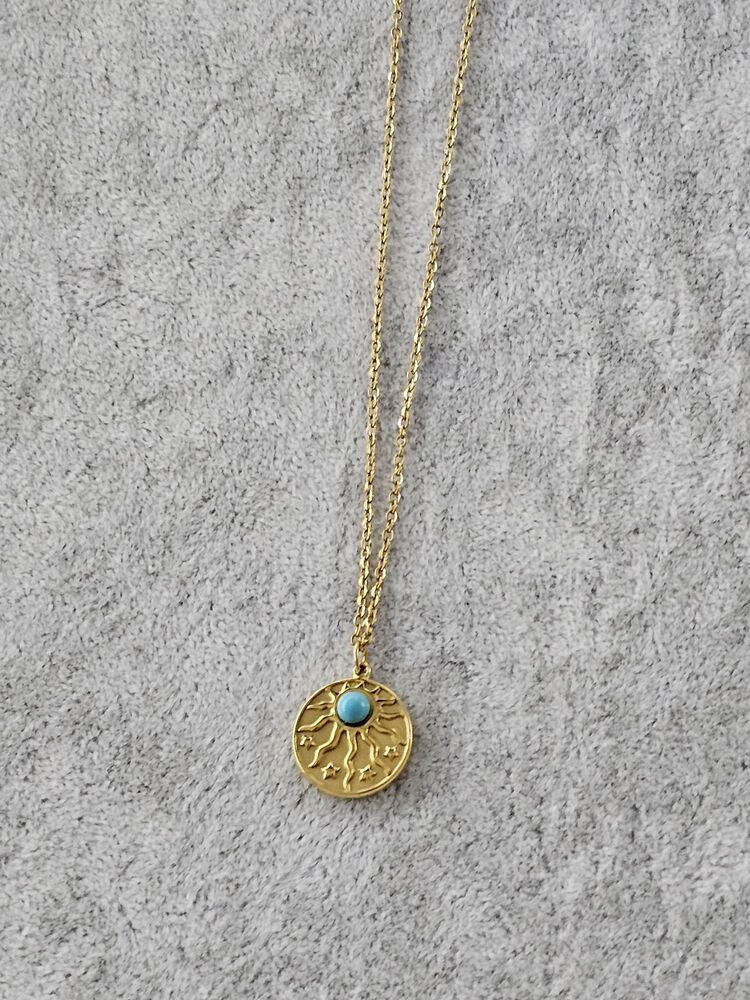 Mavi Taşlı Vintage Kolye