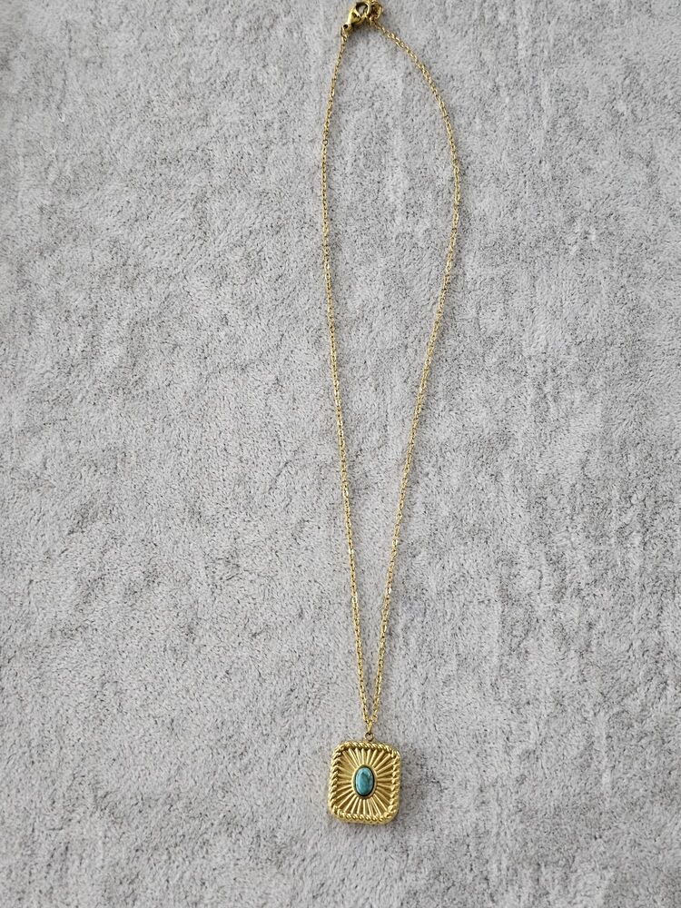 Mavi Taşlı Vintage Kolye