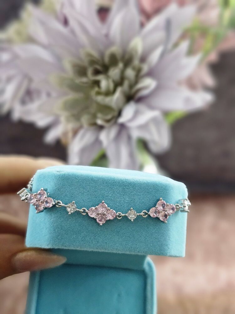 Pembe Zirkon Taşlı Bileklik