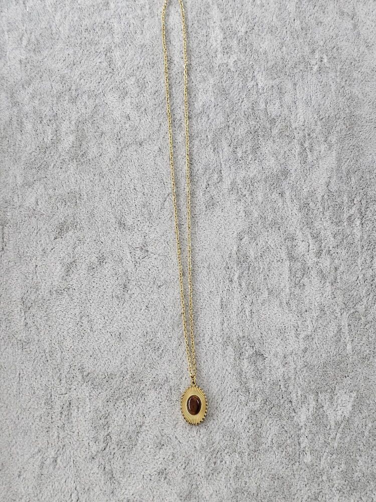 Kahverengi Taşlı Vintage Kolye