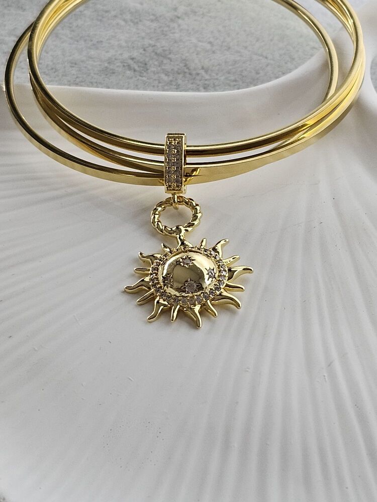 3'lü Ajda Bilezik ve Güneş Yıldızlar Charm