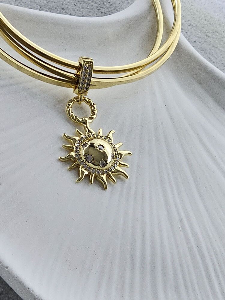3'lü Ajda Bilezik ve Güneş Yıldızlar Charm