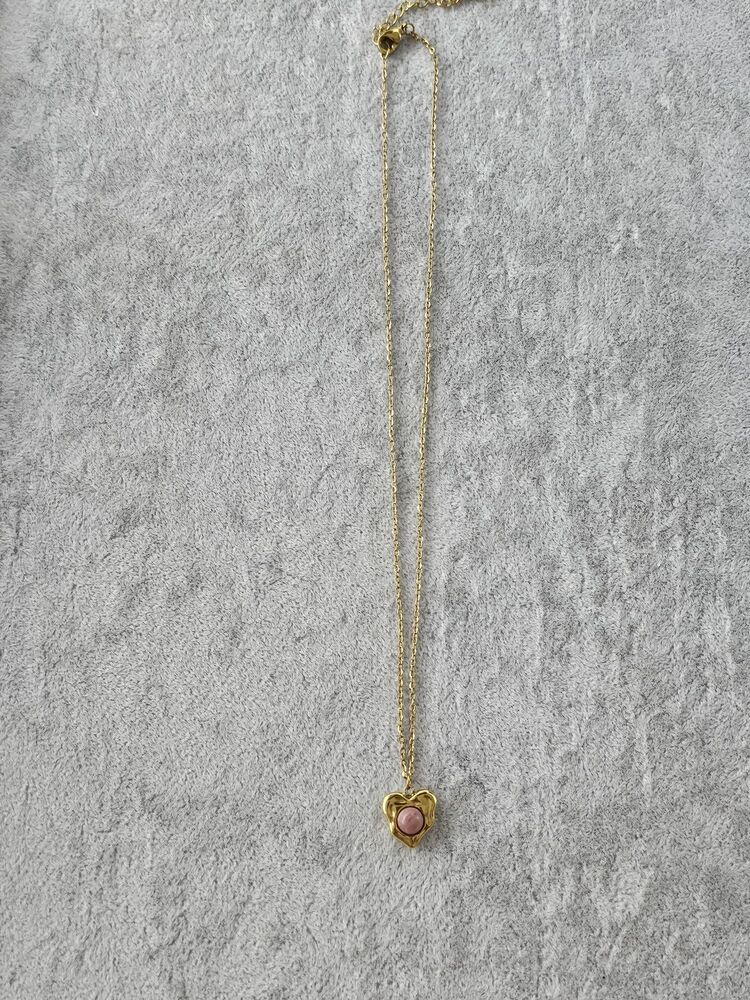Pembe Taşlı Vintage Kolye