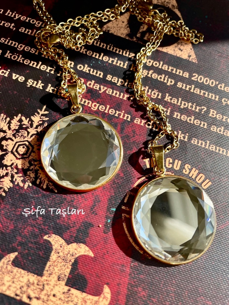 Ayna Kolye Gold - Çelik