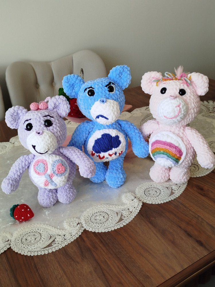 Mor renkli, tığ işi Share Bear | Mor Ayı |