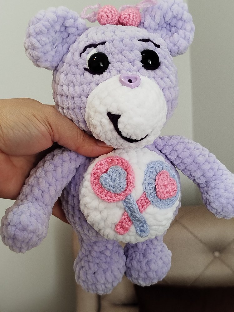 Mor renkli, tığ işi Share Bear | Mor Ayı |