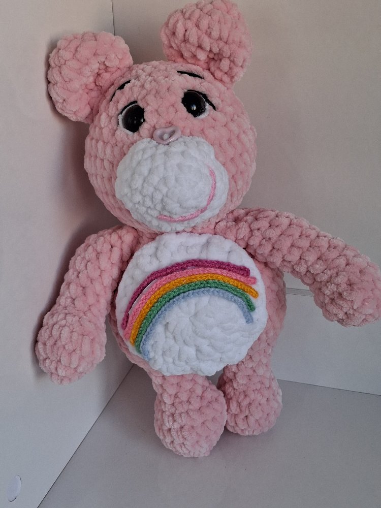 Gökkuşağı Temalı Amigurumi Ayıcık – El Yapımı Sevimli Oyuncak