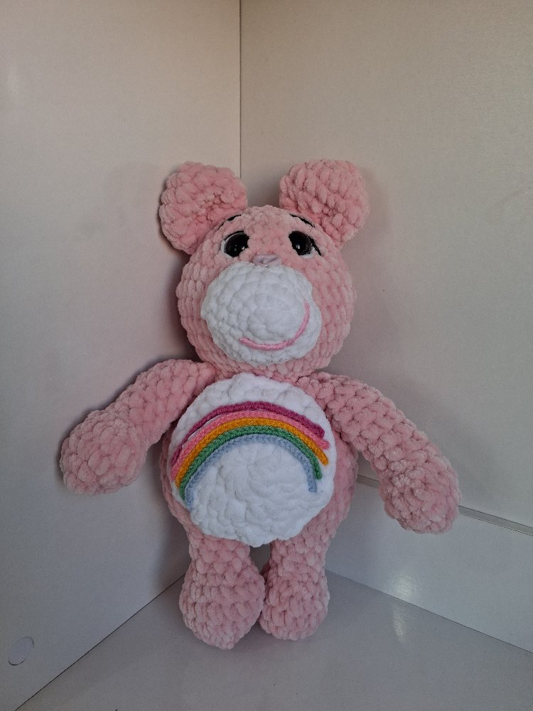 Gökkuşağı Temalı Amigurumi Ayıcık – El Yapımı Sevimli Oyuncak