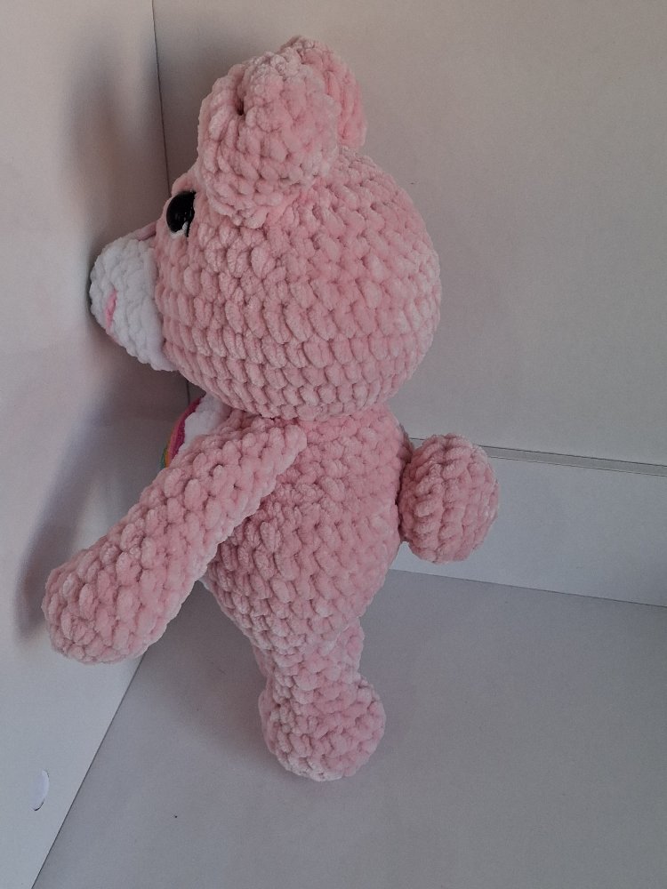 Gökkuşağı Temalı Amigurumi Ayıcık – El Yapımı Sevimli Oyuncak