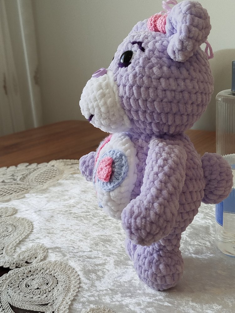 Mor renkli, tığ işi Share Bear | Mor Ayı |