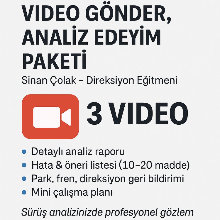 MENTÖRLÜK Sizden gelen Sürüş Video Analizi Paketi – 3 Video (Profesyonel Geri Bildirim)