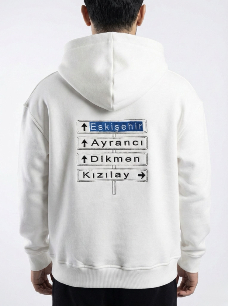 Ankara Özel Tasarım Nakışlı Oversize Hoodie